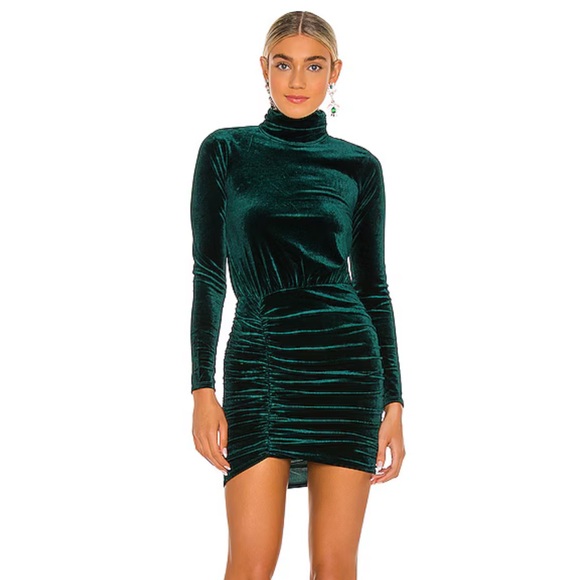 Ivana Mini Dress in Emerald Green - Picture 1 of 3